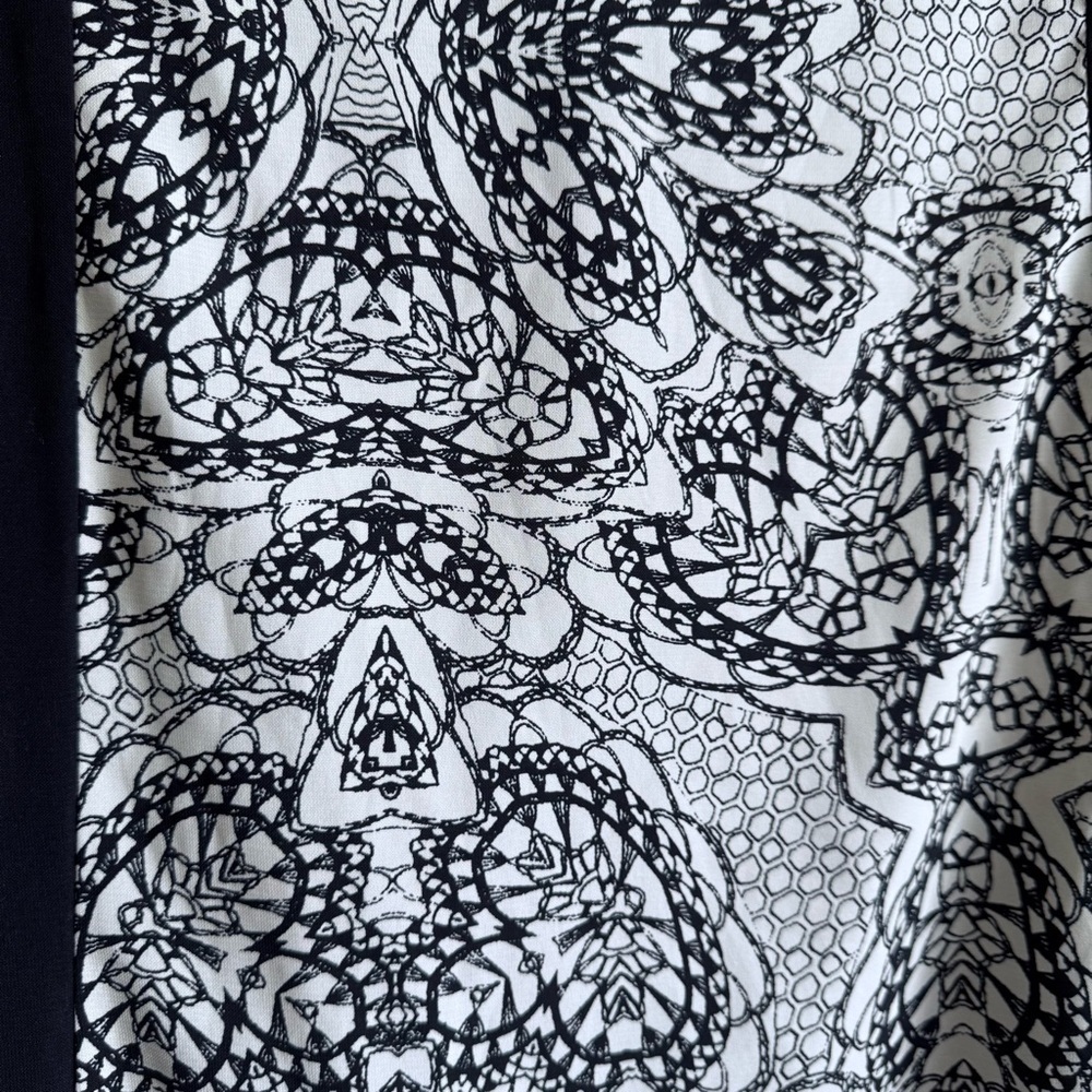 Fourteen and Ninth Boho Geometric Print Shift Dress Small Black White Mod Retro - Picture 2 of 7